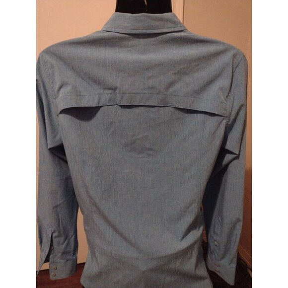 NWT New Women's Field & Stream Long Sleeve Vented Button Shirt XL Blue - Picture 4 of 12